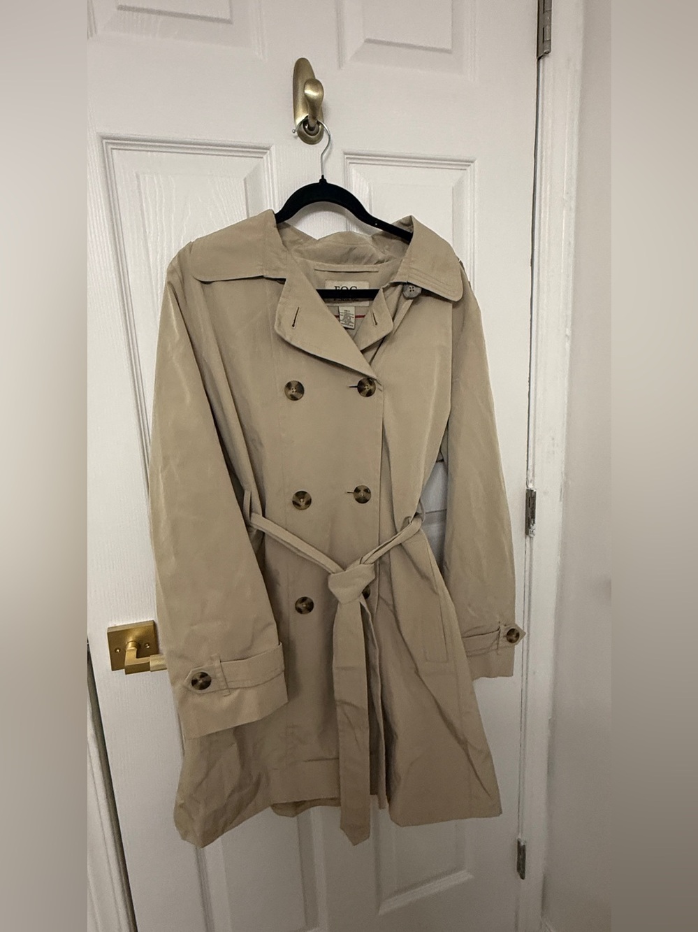 Vintage London Fog FOG Beige Double-Breasted Trench Coat XL